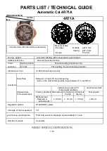 Seiko 4R Series Parts List/Technical Manual preview