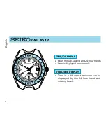 Preview for 4 page of Seiko 4S12 Instructions Manual