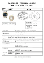 Seiko 6N23A Parts List/Technical Manual preview