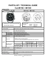 Предварительный просмотр 1 страницы Seiko 6R15C Parts List/Technical Manual