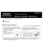 Preview for 1 page of Seiko Astron 7X52 GPS SOLAR Quick Start Manual