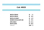 Preview for 1 page of Seiko H023 Instructions Manual