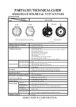 Seiko V157A Parts List/Technical Manual preview