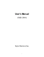 Sejin Electron SKR-2006 User Manual preview