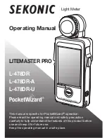 Sekonic Litemaster Pro L-478DR Operating Manual preview