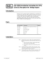 Preview for 1 page of Sel 651RA Installation Instructions Manual