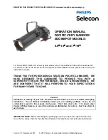 Preview for 1 page of Selecon 5.5-13 Operation Manual