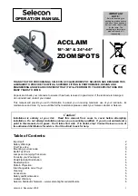 Selecon ACCLAIM 18º–34º Operation Manual предпросмотр