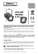 Selecon ACCLAIM FRESNEL Operation Manual preview