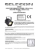 Selecon Arena Theatre Fresnel Operation Manual preview