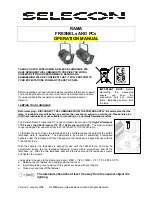 Preview for 1 page of Selecon High Performance 175 Fresnel Operation Manual