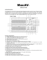 Preview for 1 page of Selecon MaxAV User Manual