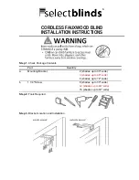 SelectBlinds CORDLESS FAUXWOOD BLIND Installation Instructions preview