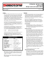 Selectone ST-25B Operating Instructions preview