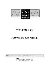 Preview for 1 page of Selectronic WM1400-12V Owner'S Manual