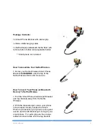 Preview for 3 page of Selfie Wireless Bluetooth Selfie Stick Getting Started Manual