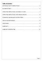 Preview for 2 page of SEMAK VCE1050 Operation And Warranty Booklet