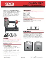 Senco FinishPro XtremePro 25 XP Specification Sheet preview