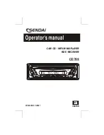 Preview for 1 page of Sendai CD788 Operator'S Manual