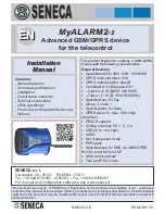 Preview for 1 page of Seneca MyALARM2-2 Installation Manual