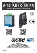 Preview for 1 page of Seneca S107USB Installation Manual