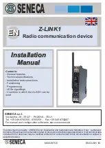 Seneca Z-LINK1 Installation Manual preview