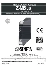 Preview for 1 page of Seneca Z-MBus Installation Manual