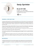 Senju Sprinkler HF-RES Quick Start Manual предпросмотр