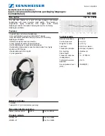 Предварительный просмотр 1 страницы Sennheiser 4484 Specification Sheet