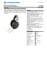 Предварительный просмотр 1 страницы Sennheiser 9969 Specifications