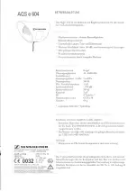 Preview for 2 page of Sennheiser AQS e 604 (German) Betriebsanleitung