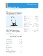 Предварительный просмотр 1 страницы Sennheiser Audiology SET 810 Infra-red Specifications