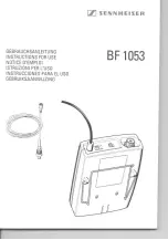 Предварительный просмотр 1 страницы Sennheiser BF 1053 Instructions For Use Manual