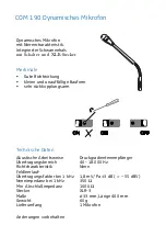 Предварительный просмотр 2 страницы Sennheiser COM 190 Instructions For Use Manual