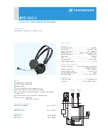 Предварительный просмотр 1 страницы Sennheiser Communications Headset HME 410-1 Technical Data