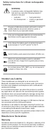 Предварительный просмотр 12 страницы Sennheiser CX 120BT Quick Start Manual