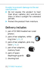 Preview for 3 page of Sennheiser CX 980I Instruction Manual