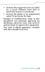 Preview for 20 page of Sennheiser CX 980I Instruction Manual