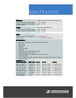 Preview for 4 page of Sennheiser DW 10 HS Specifications