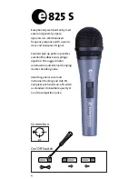 Предварительный просмотр 4 страницы Sennheiser E 825 S - ANNEXE 787 User Manual