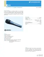 Предварительный просмотр 1 страницы Sennheiser E 840 S Specification Sheet