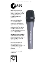 Предварительный просмотр 4 страницы Sennheiser e 855 User Manual