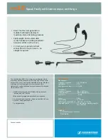 Предварительный просмотр 1 страницы Sennheiser Earphone MM10 Brochure & Specs