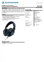 Предварительный просмотр 1 страницы Sennheiser EH 2200 Technical Data