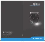 Preview for 1 page of Sennheiser EKI 830 Instruction Manual