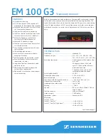 Предварительный просмотр 1 страницы Sennheiser EM 100 G3 Specifications