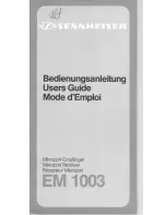 Preview for 1 page of Sennheiser EM 1003 Manual