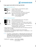 Preview for 2 page of Sennheiser ENERGIEPACKS SK 250 User Manual