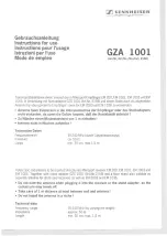 Предварительный просмотр 1 страницы Sennheiser GZA 1001 Manual