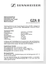 Preview for 1 page of Sennheiser GZA 8 Manual